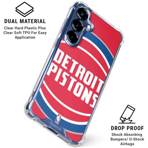 NBA Detroit Pistons Large Logo Galaxy S25 Clear Case