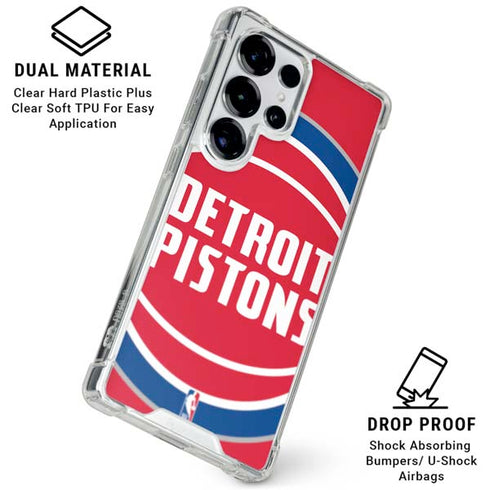 NBA Detroit Pistons Large Logo Galaxy S25 Ultra Clear Case