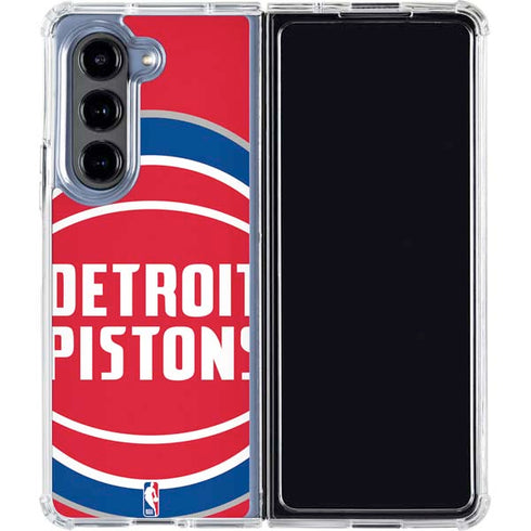 NBA Detroit Pistons Large Logo Galaxy Z Fold5 5G Clear Case