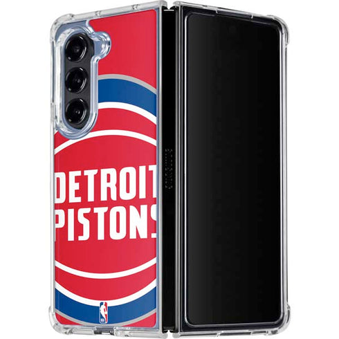 NBA Detroit Pistons Large Logo Galaxy Z Fold5 5G Clear Case