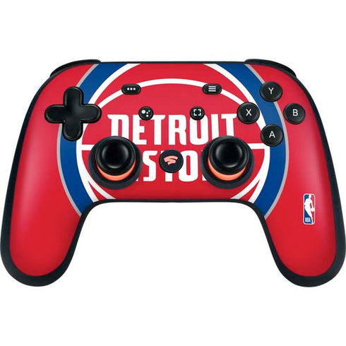 NBA Detroit Pistons Large Logo Google Stadia Controller Skin