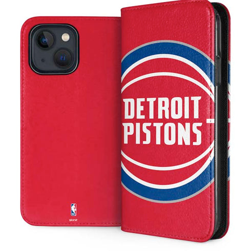 NBA Detroit Pistons Large Logo iPhone 15 Plus Folio Case