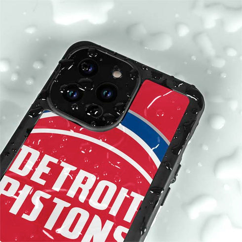 NBA Detroit Pistons Large Logo iPhone 15 Pro Waterproof Case