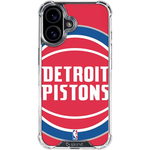 NBA Detroit Pistons Large Logo iPhone 16 Clear Case