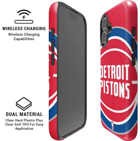 NBA Detroit Pistons Large Logo iPhone 16 Magsafe Impact Case