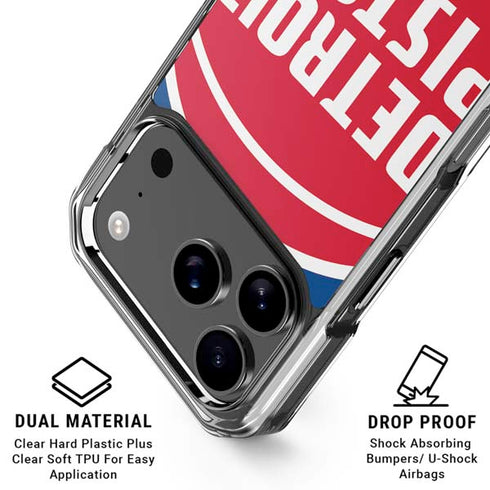 NBA Detroit Pistons Large Logo iPhone 18 Pro Clear Case