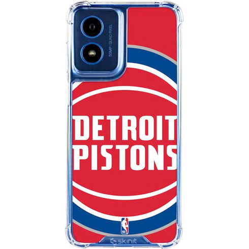 NBA Detroit Pistons Large Logo Moto G Play 4G (2024) Clear Case