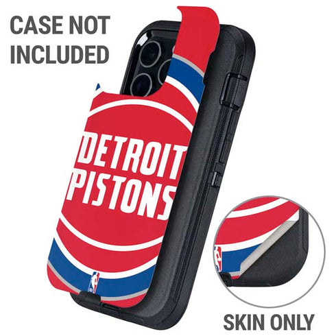 NBA Detroit Pistons Large Logo Otterbox Defender iPhone Skin