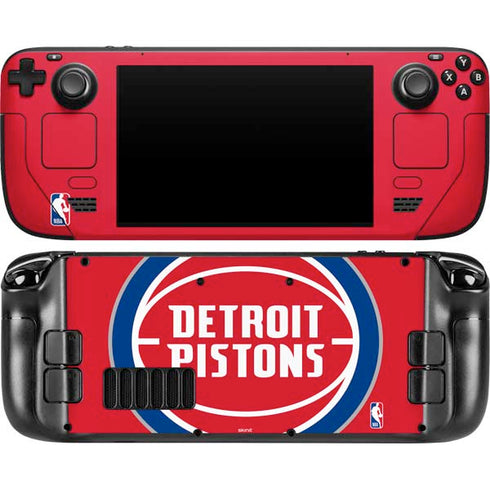 NBA Detroit Pistons Large Logo Steam Deck Handheld Gaming Computer OLED Skin