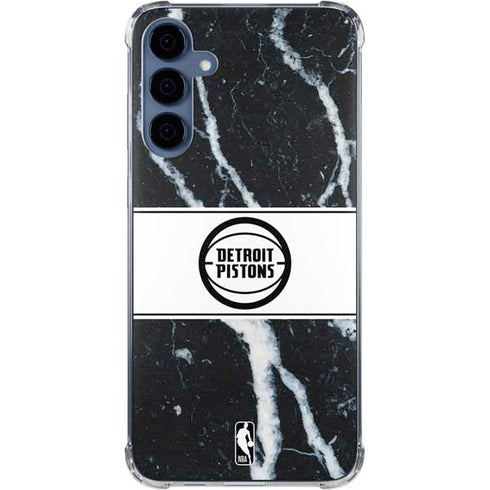 NBA Detroit Pistons Marble Galaxy A55 5G Clear Case
