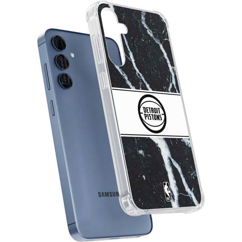 NBA Detroit Pistons Marble Galaxy A55 5G Clear Case