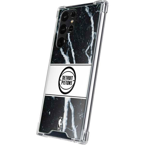 NBA Detroit Pistons Marble Galaxy S23 Ultra Clear Case
