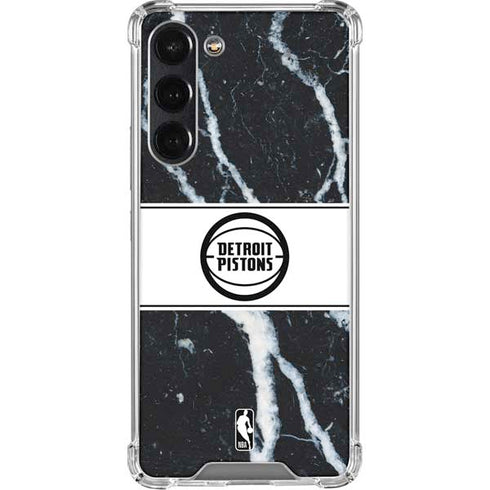 NBA Detroit Pistons Marble Galaxy S24 FE Clear Case