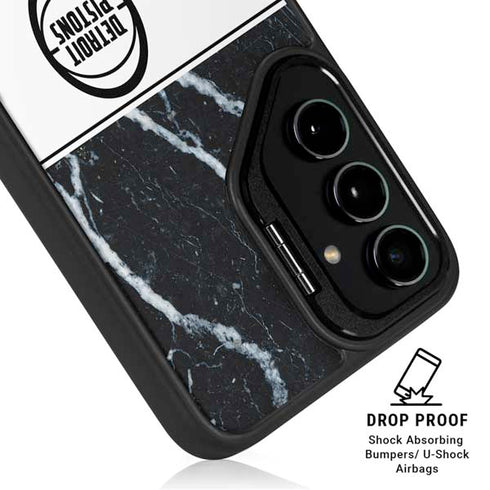 NBA Detroit Pistons Marble Galaxy S25 Kickstand Case
