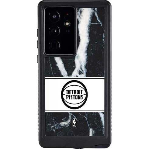NBA Detroit Pistons Marble Galaxy S24 Ultra Waterproof Case