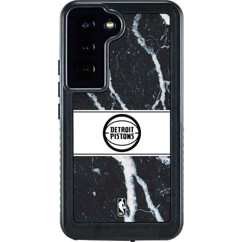 NBA Detroit Pistons Marble Galaxy S24 Waterproof Case