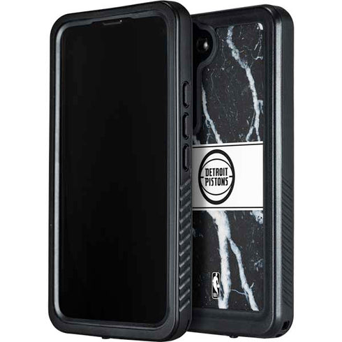 NBA Detroit Pistons Marble Galaxy S24 Waterproof Case