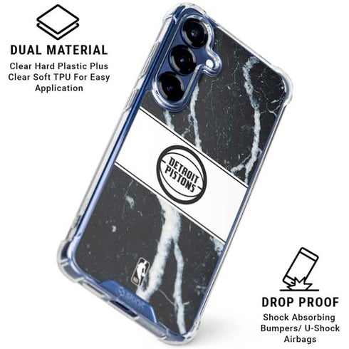 NBA Detroit Pistons Marble Galaxy S25 Clear Case