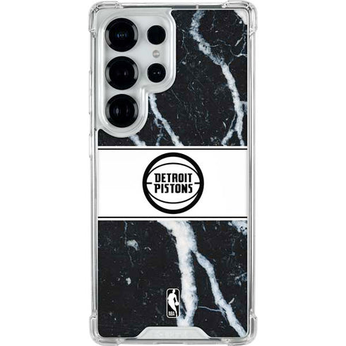 NBA Detroit Pistons Marble Galaxy S25 Ultra Clear Case