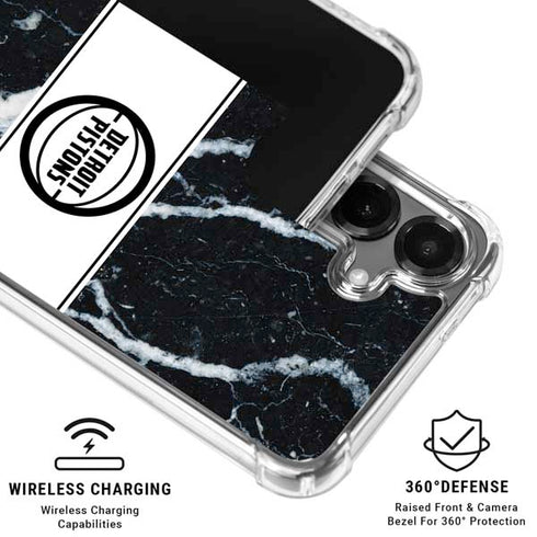 NBA Detroit Pistons Marble Galaxy S26 Clear Case