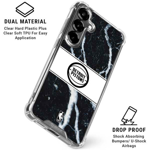 NBA Detroit Pistons Marble Galaxy S26 Clear Case