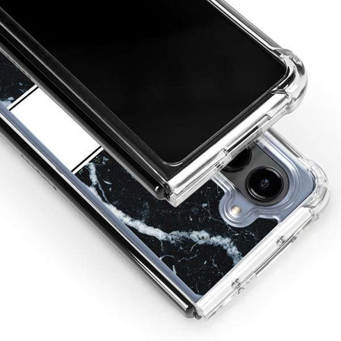 NBA Detroit Pistons Marble Galaxy Z Fold5 5G Clear Case