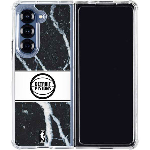 NBA Detroit Pistons Marble Galaxy Z Fold6 Clear Case