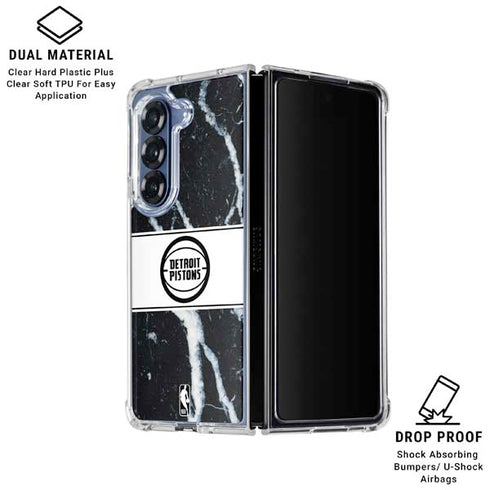 NBA Detroit Pistons Marble Galaxy Z Fold6 Clear Case