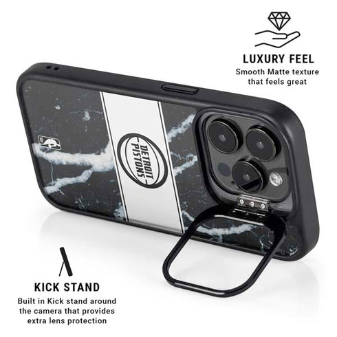 NBA Detroit Pistons Marble iPhone 13 Pro Max Kickstand Case