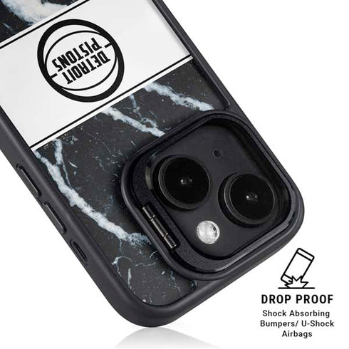 NBA Detroit Pistons Marble iPhone 14 Kickstand Case