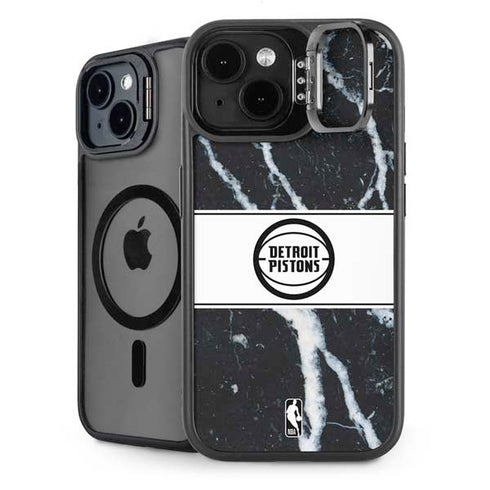 NBA Detroit Pistons Marble iPhone 14 Plus Kickstand Case