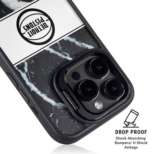 NBA Detroit Pistons Marble iPhone 14 Pro Kickstand Case