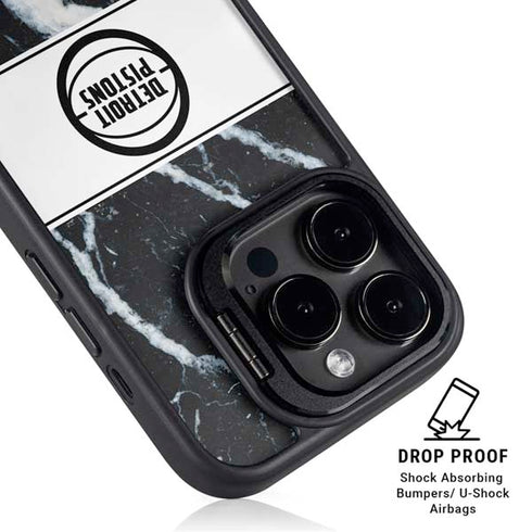 NBA Detroit Pistons Marble iPhone 14 Pro Max Kickstand Case