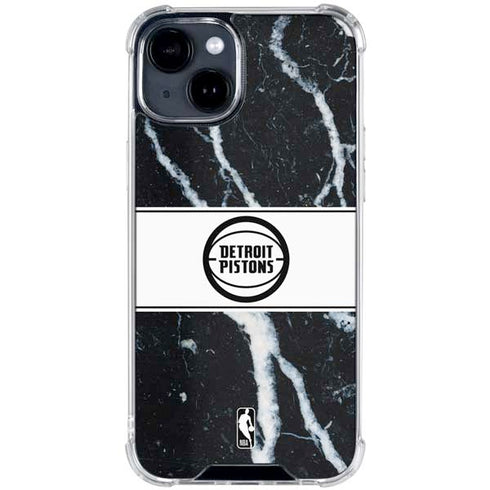 NBA Detroit Pistons Marble iPhone 15 Clear Case