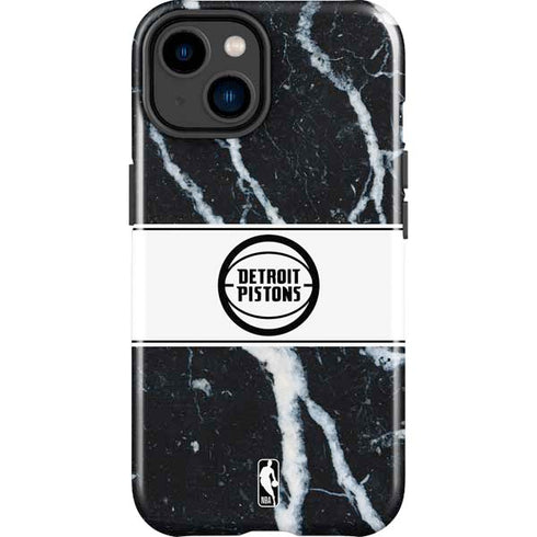 NBA Detroit Pistons Marble iPhone 15 Impact Case