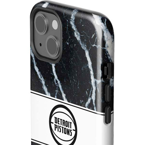 NBA Detroit Pistons Marble iPhone 15 Impact Case