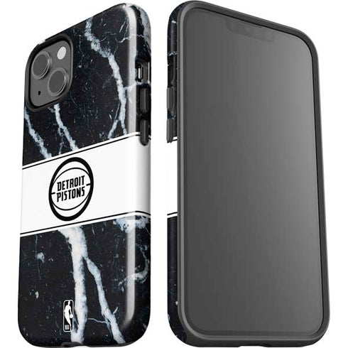 NBA Detroit Pistons Marble iPhone 15 Impact Case