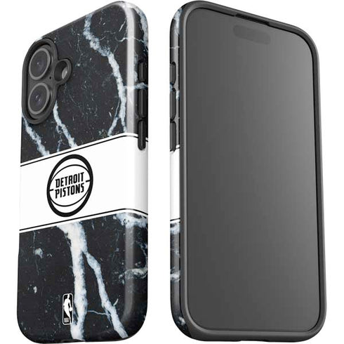 NBA Detroit Pistons Marble iPhone 16 Impact Case