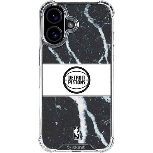 NBA Detroit Pistons Marble iPhone 16 Plus Clear Case