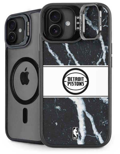 NBA Detroit Pistons Marble iPhone 16 Plus Kickstand Case
