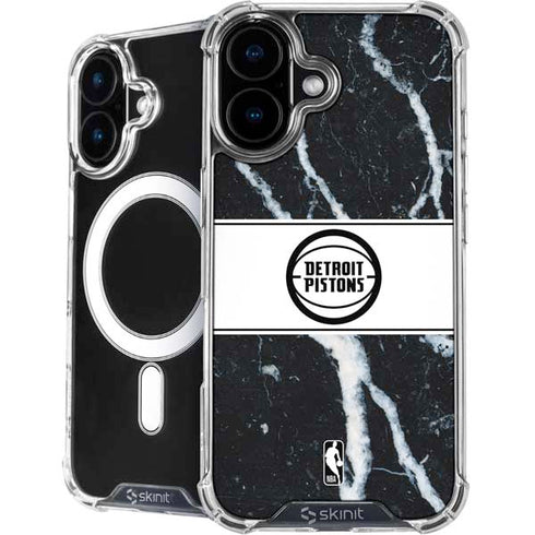 NBA Detroit Pistons Marble iPhone 16 Plus MagSafe Case