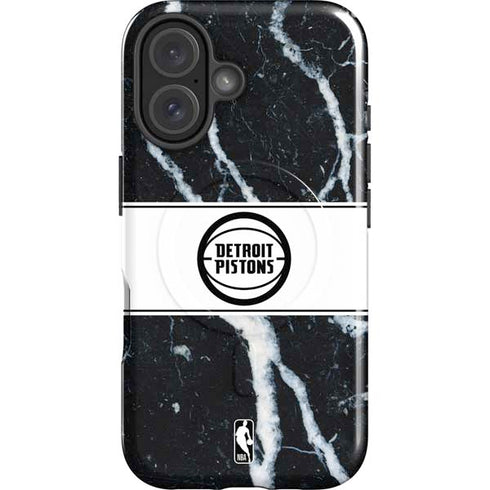 NBA Detroit Pistons Marble iPhone 16 Plus Magsafe Impact Case