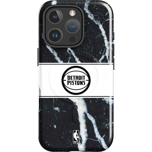 NBA Detroit Pistons Marble iPhone 16 Pro Magsafe Impact Case