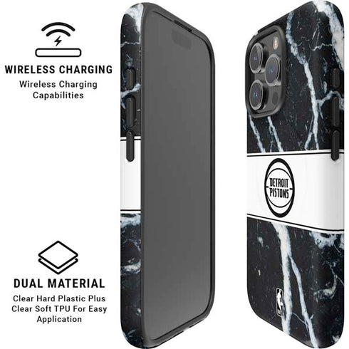 NBA Detroit Pistons Marble iPhone 16 Pro Magsafe Impact Case