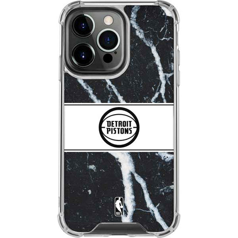 NBA Detroit Pistons Marble iPhone 16 Pro Max Clear Case