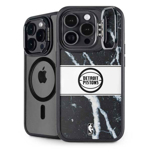 NBA Detroit Pistons Marble iPhone 16 Pro Max Kickstand Case