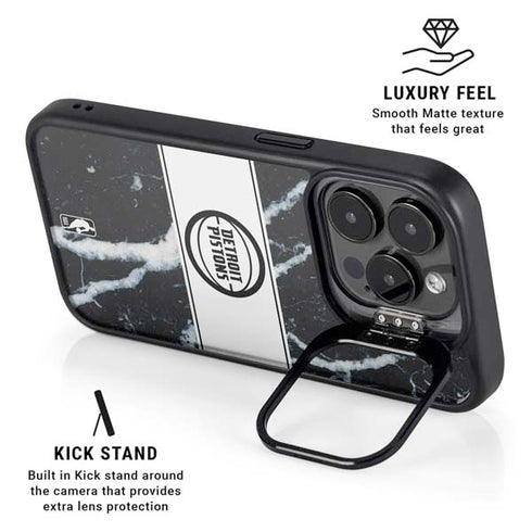 NBA Detroit Pistons Marble iPhone 16 Pro Max Kickstand Case