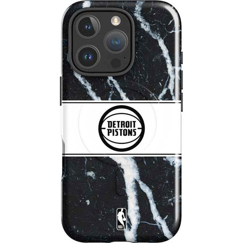 NBA Detroit Pistons Marble iPhone 16 Pro Max Magsafe Impact Case