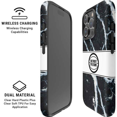 NBA Detroit Pistons Marble iPhone 16 Pro Max Magsafe Impact Case