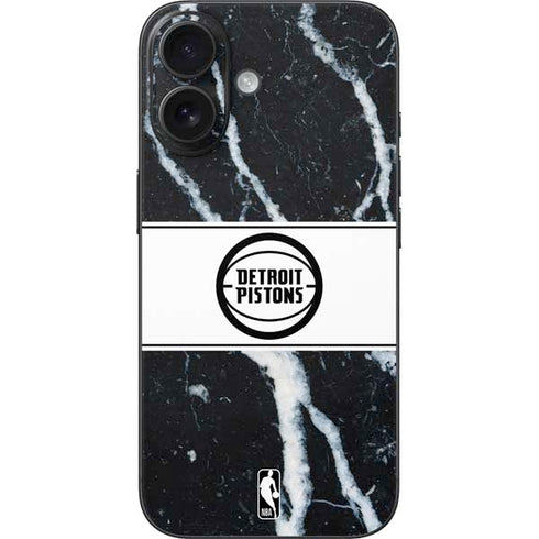 NBA Detroit Pistons Marble iPhone 16 Skin